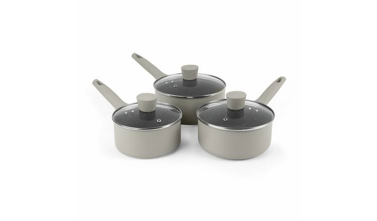 Russel Hobbs 3 Piece Aluminium Saucepan Set - Grey