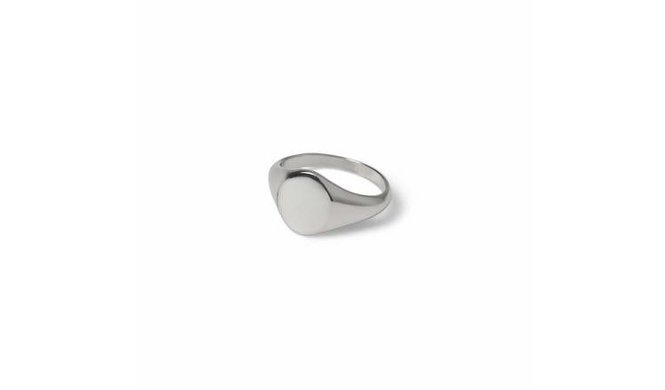 Uncommon Souls Silver Tone Signet Ring - S/M