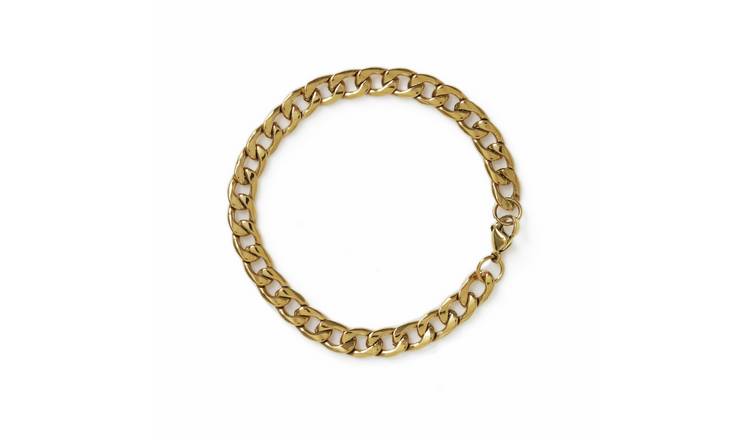Uncommon Souls Men's Gold Tone Curb Chain Bracelet