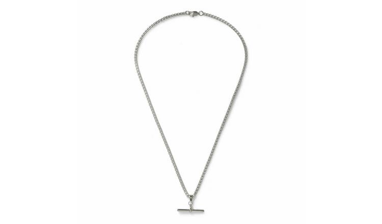  Uncommon Souls Men's Stainless Steel T Bar Pendant Necklace