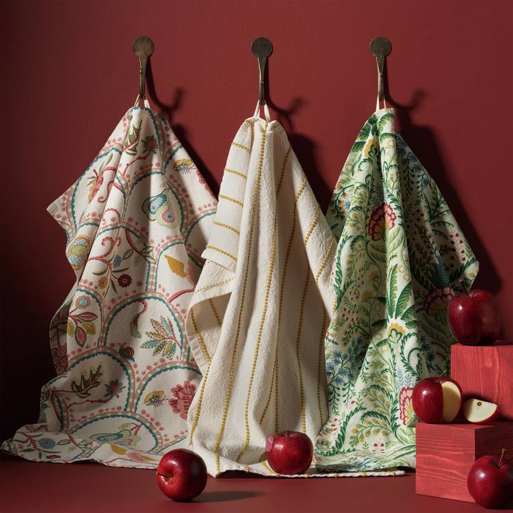 Habitat x Sanderson & National Trust Pack of 3 Tea Towels 0