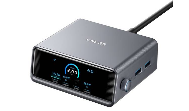 Anker Prime 250W 6-Port GaN Desktop Charger - Black