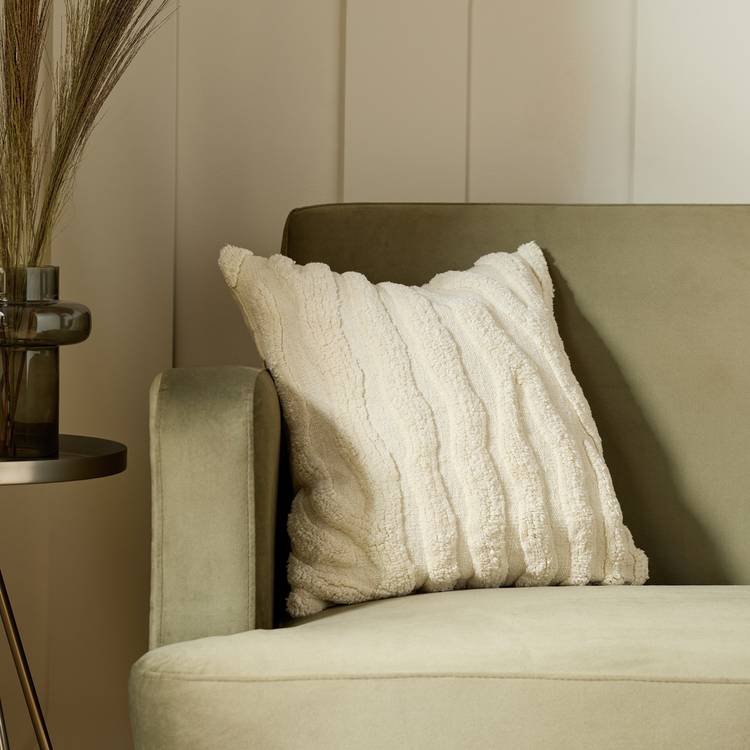 Habitat Tufted Waves Cushion - Neutral - 43x43cm 0