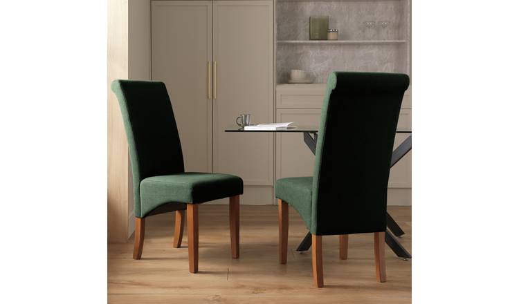 Argos Home Midback Pair of fabric Dining Chairs - Green