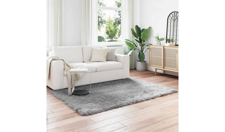Walplus Tafalla Polyester Faux Sheepskin Rug - Grey - 160 x 230 cm