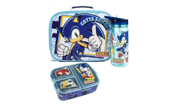 Sonic the Hedgehog Kids Girls Lunch Bag Bottle and Snack Pot - Blue