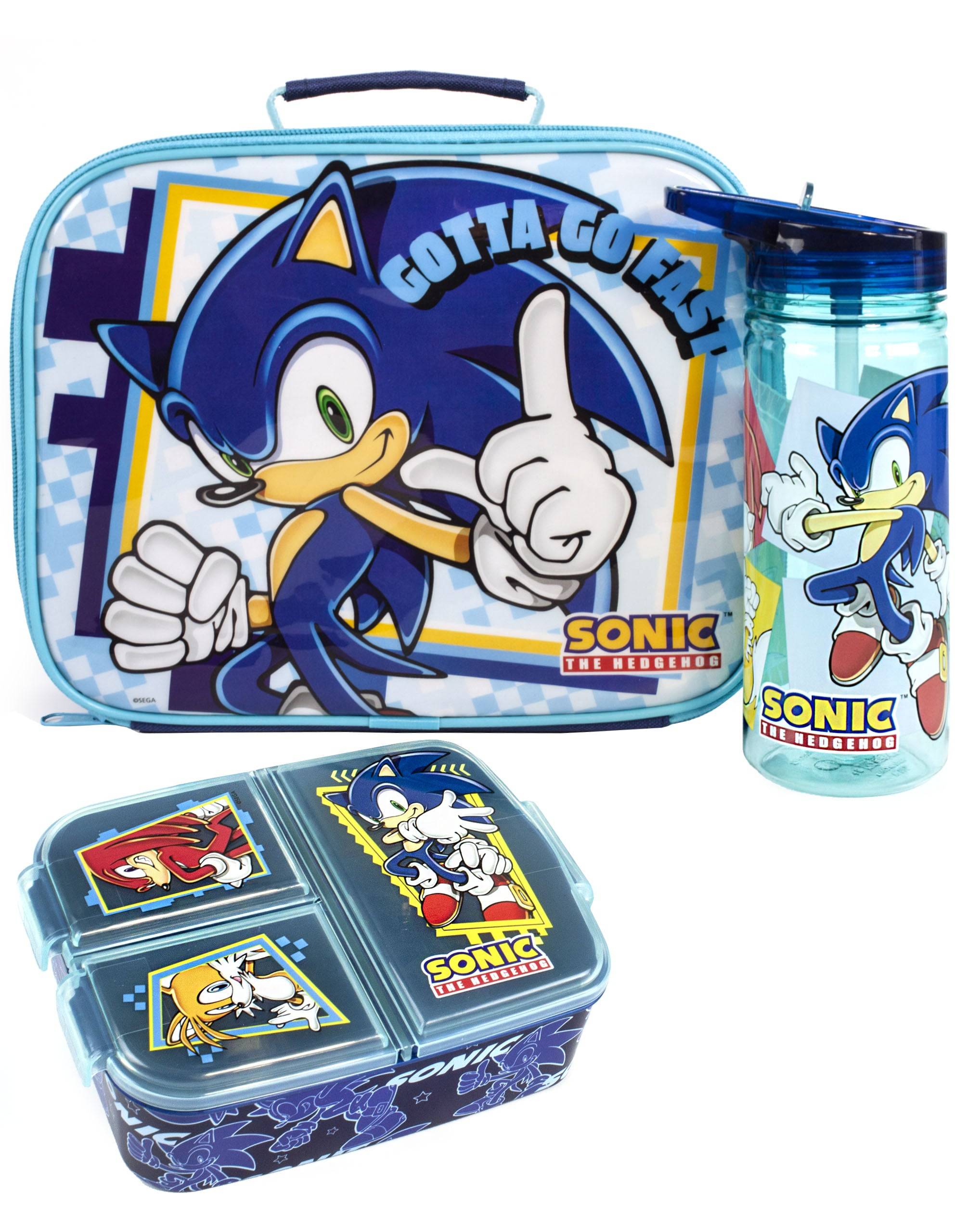 Sonic the Hedgehog Kids Girls Lunch Bag Bottle and Snack Pot - Blue - Image 1