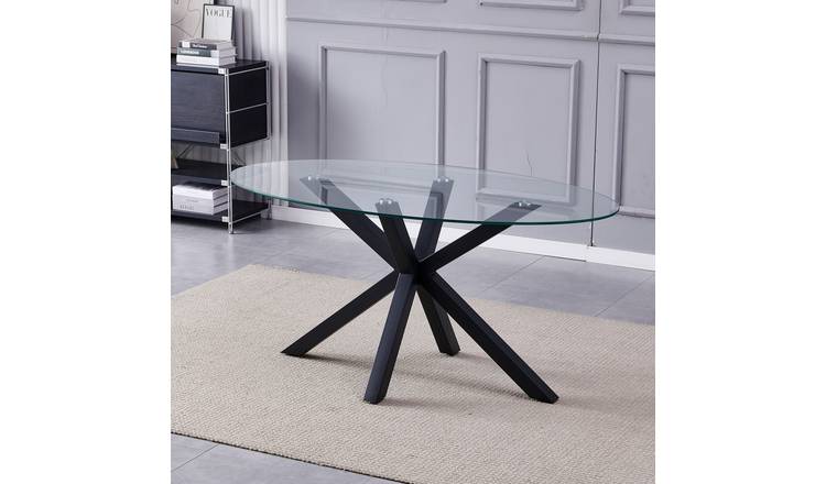 Artemis Home Orvino 160cm x 90cm Glass Oval Dining Table