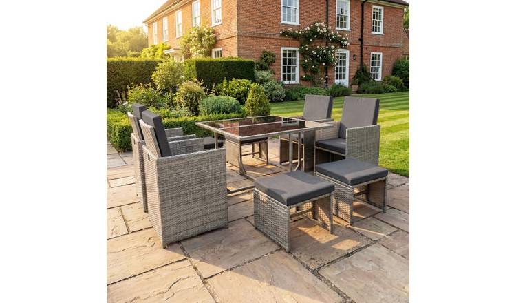 Artemis Home Giulia 9 Piece Rattan Cube Outdoor Set - Grey