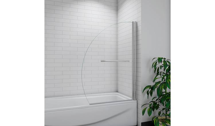 MLH 1500x1000mm Sail Shaped Bathscreen - Silver