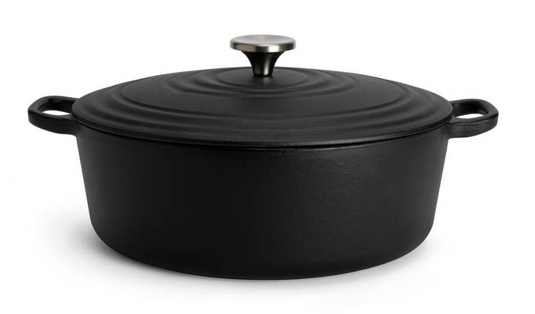 Habitat 3.3 Litre Cast Iron Casserole Dish - Black