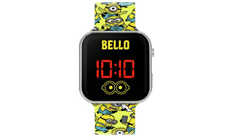 Kids Minions Printed Yellow Strap LED Digital Watch