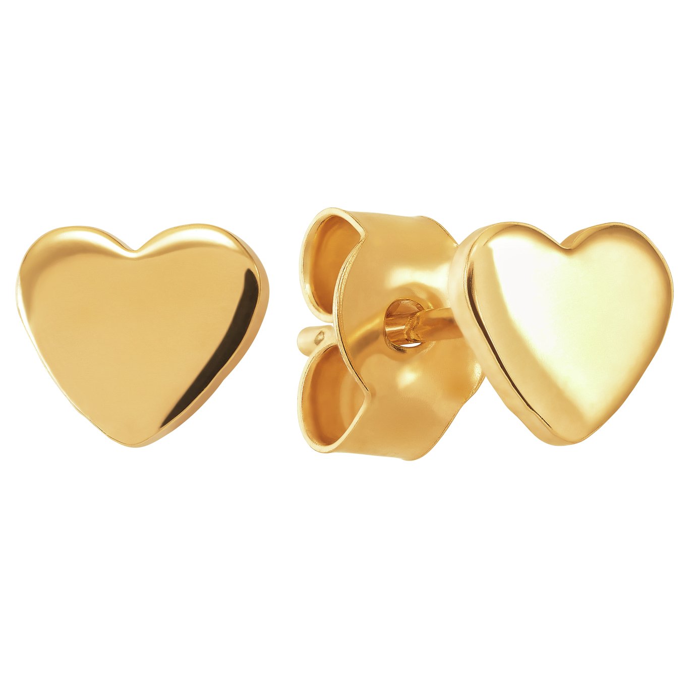 Revere 9ct Gold Plated Sterling Silver Heart Stud Earrings Review