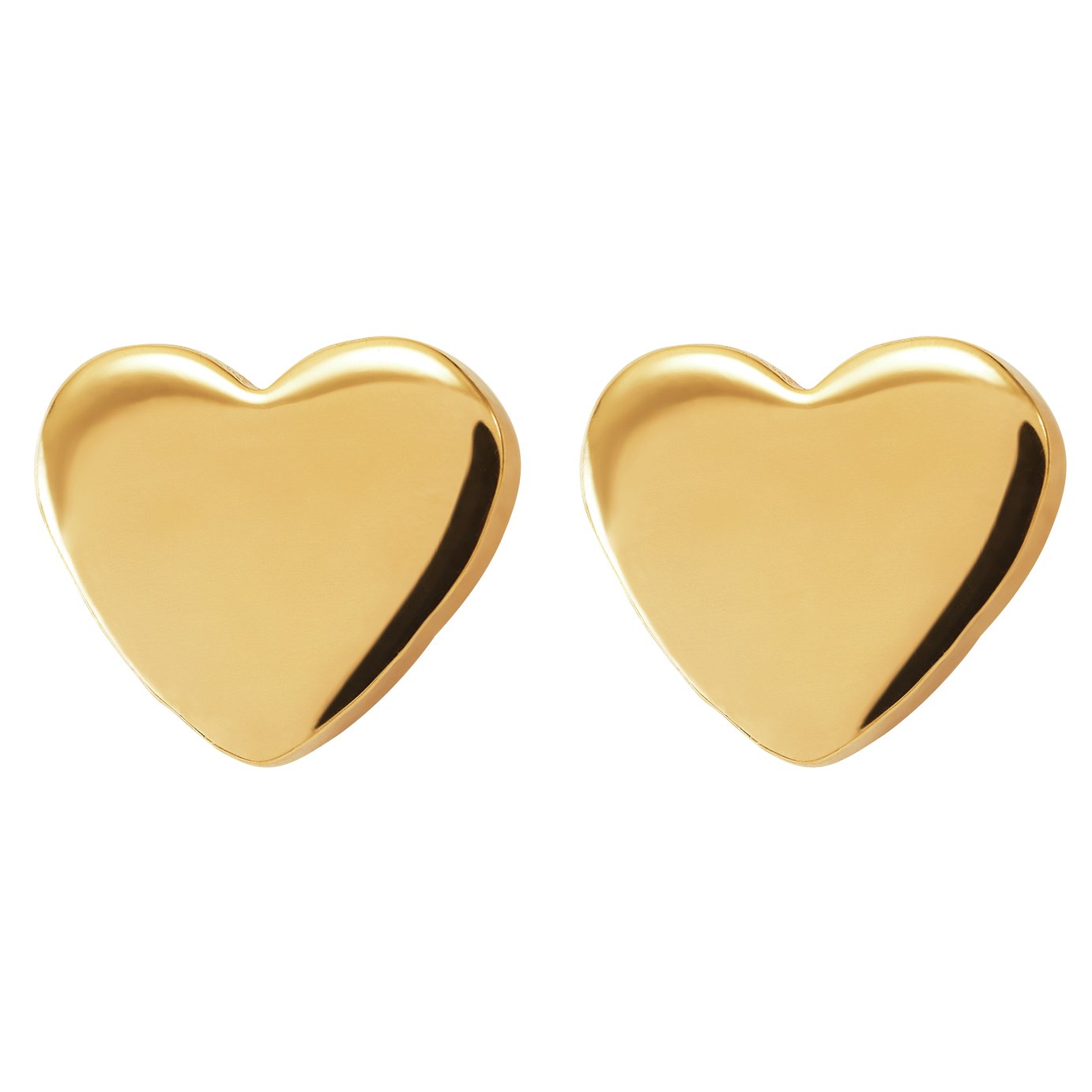 Revere 9ct Gold Plated Sterling Silver Heart Stud Earrings Review