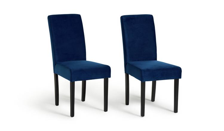 Buy Argos Home Pair of Midback Velvet Dining Chairs - Navy | Dining