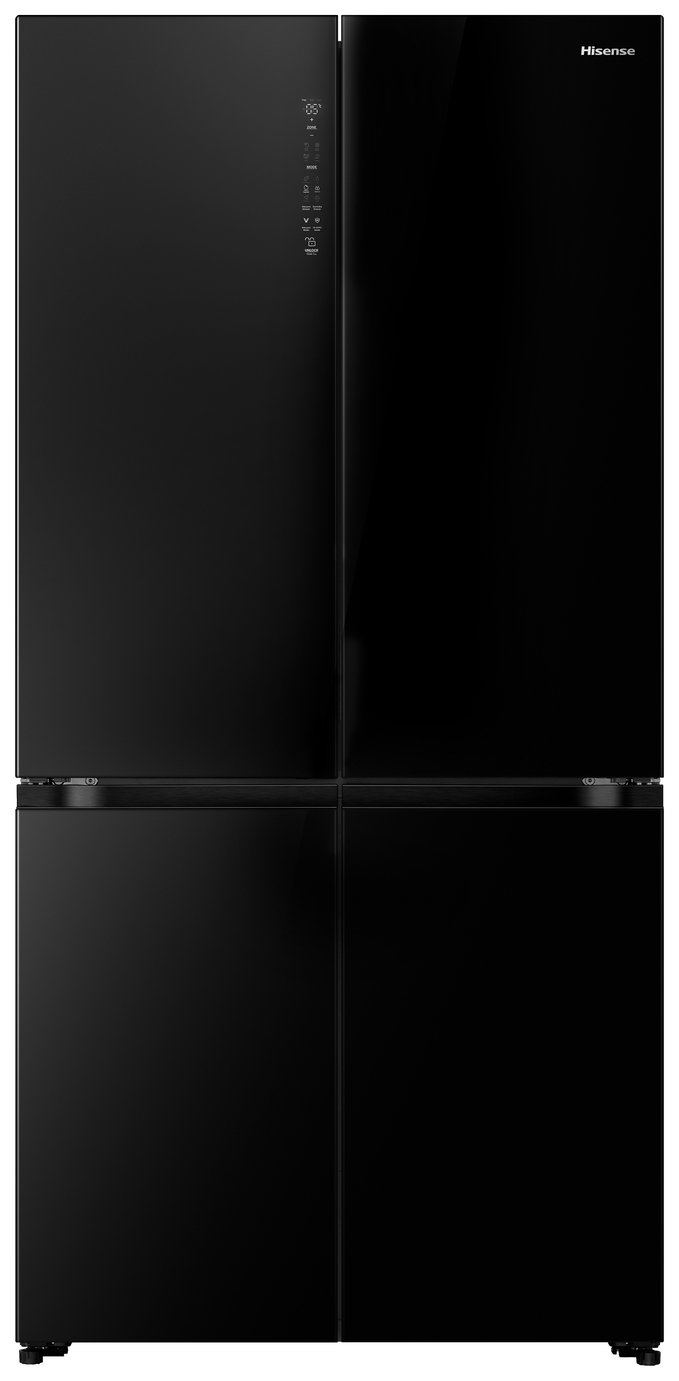 Hisense RQ768N4GBE KitchenFit Fridge Freezer -Black Glass