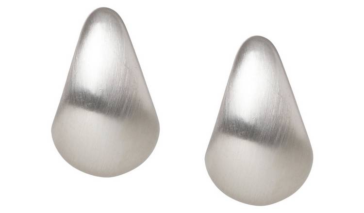 Liars & Lovers Silver Brushed Teardrop Stud Earrings