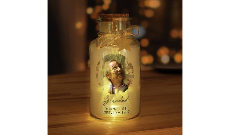 Personalised Message Photo Upload LED Glass Jar