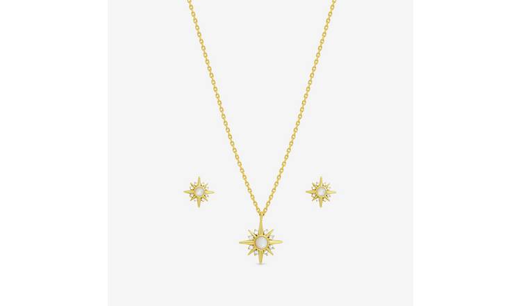 Inicio 14K Gold Plated Cubic Zirconia Star Set