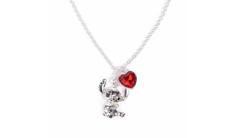 Custard London Silver Disney Stitch & Heart Pendant Necklace