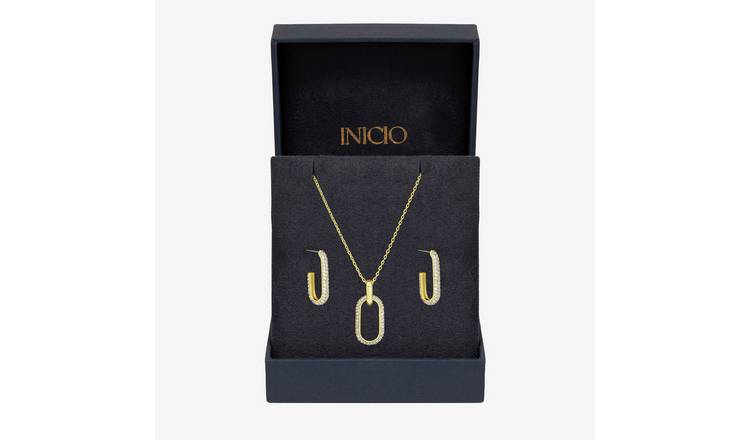 Inicio Gold Plated And Pave Open Link Set