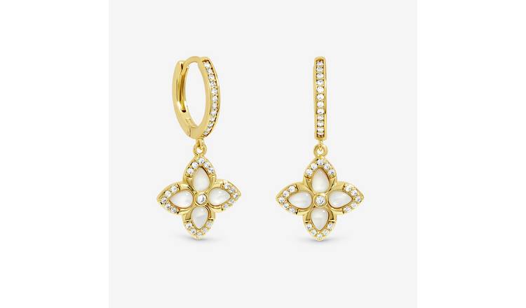 Jon Richard 14K Gold Plated Clover Earrings