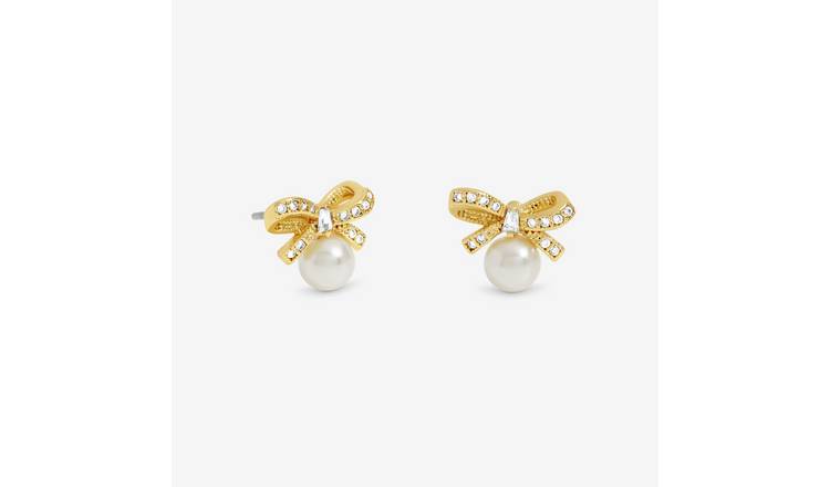 Jon Richard Bow And Pearl Earrings