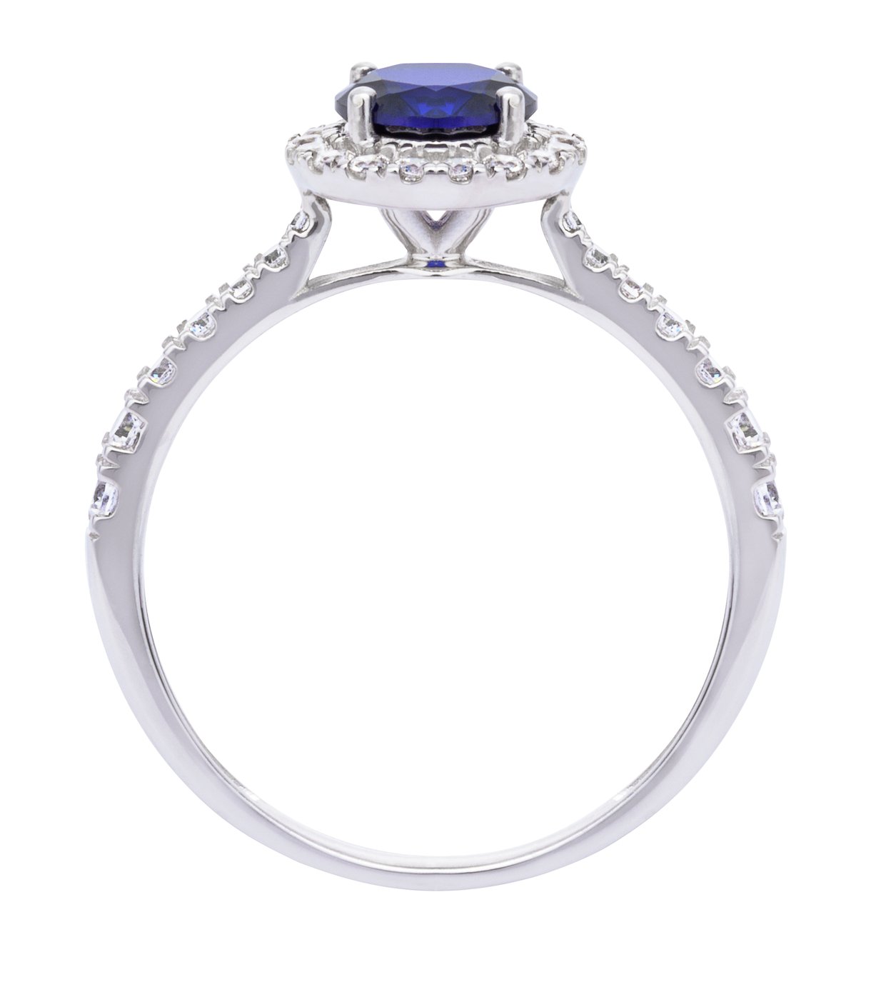 Revere 9ct White Gold Sapphire Colour Cubic Zirconia Ring -P Review