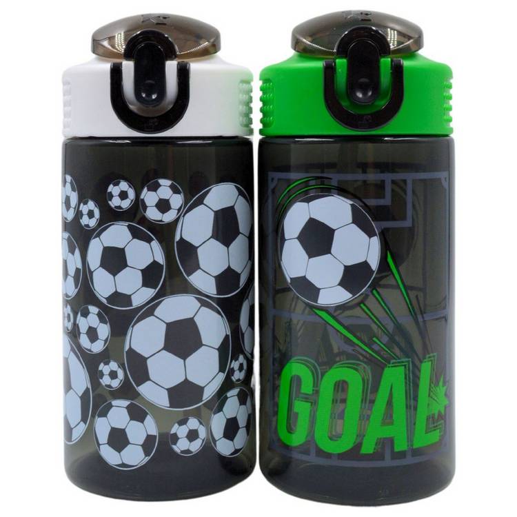 Hox Pack of 2 Football Water Bottles - 500ml 0