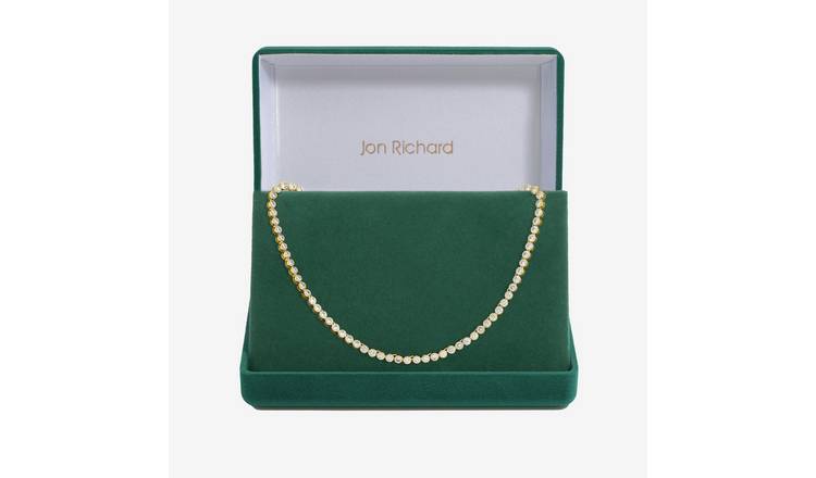 Jon Richard 14k Gold Plated Cubic Zirconia Tennis Necklace 