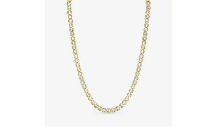 Jon Richard 18K Gold Plated and Crystal Tennis Necklace