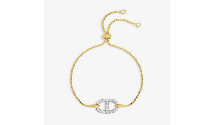 Jon Richard Gold Plated and Crystal Toggle Bracelet