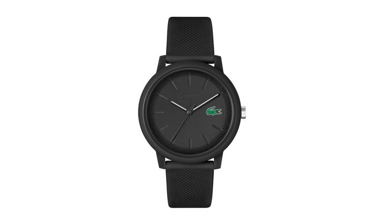 Lacoste Men;s Black Silicone Strap Watch
