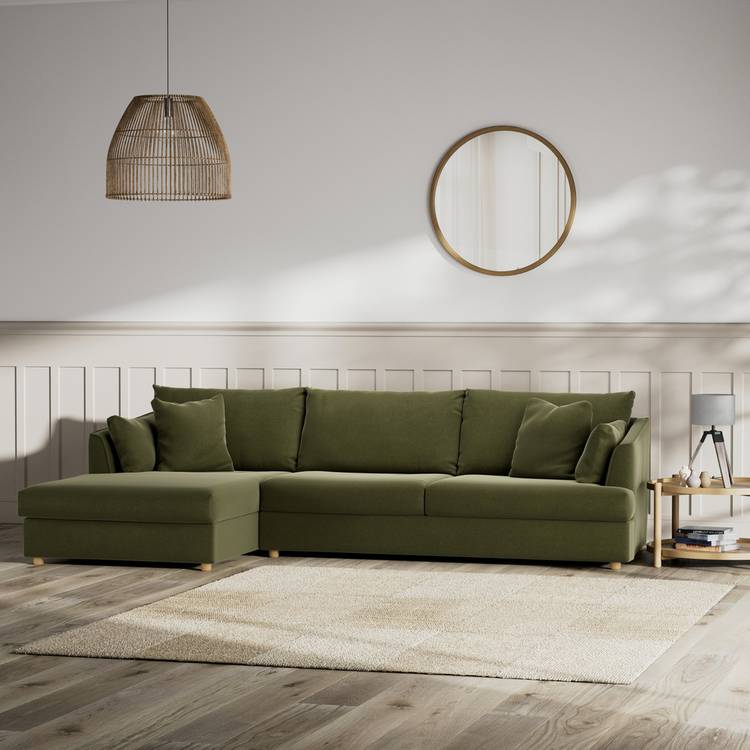 Habitat Holmfirth Left Hand Corner Sofa - Moss Green 0