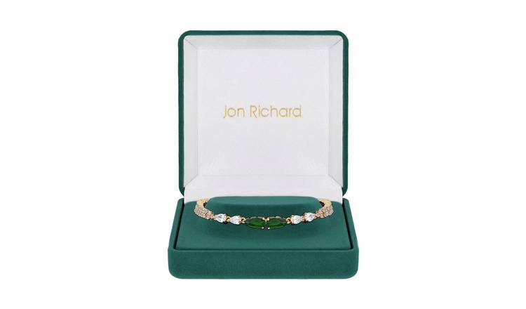 Jon Richard Cubic Zirconia Emerald Green Pear Bracelet