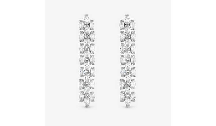 Jon Richard Cubic Zirconia Navette Drop Earring
