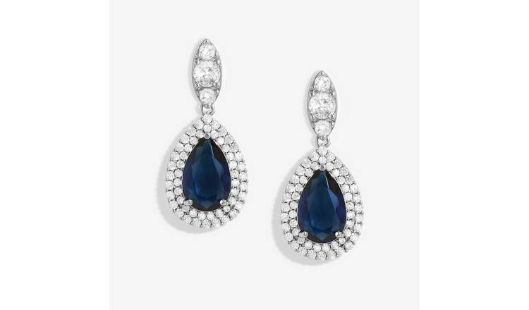 Jon Richard Cubic Zirconia Navette Pear Drop Earring