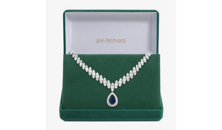 Jon Richard Cubic Zirconia  Navette Peardrop Necklace