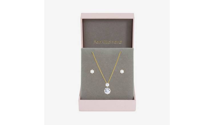 Jon Richard Gold Plated and Cubic Zirconia Round Drop Set