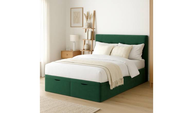 Millbrook Taylor Double Fabric End Lift Ottoman Bed - Green