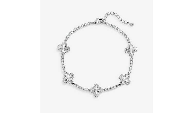 Jon Richard Diamond Clover Bracelet