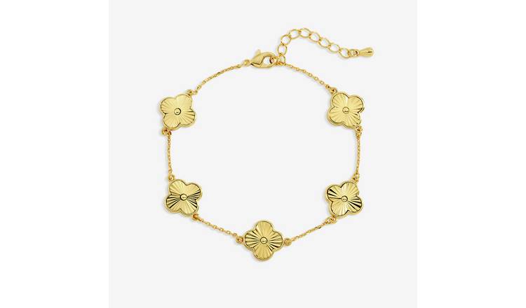 Jon Richard Diamond Cut Clover Bracelet