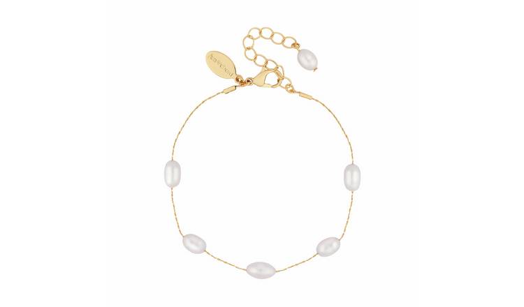 Jon Richard Gold Plated Chain And Freshwater Pearl Brace