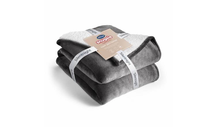 Silentnight Snugsie Teddy Fleece Giant Blanket - Charcoal