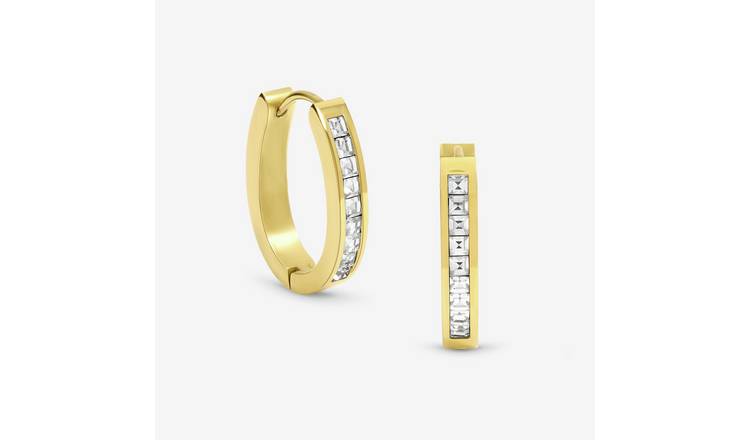 Jon Richard Gold Crystal Hoop Earrings