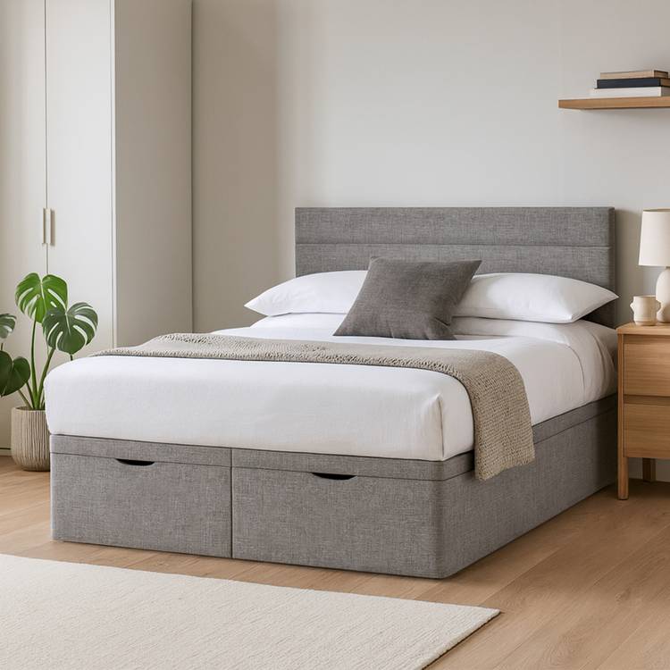 Millbrook Beds Superking Fabric End Lift Ottoman Bed - Grey 0