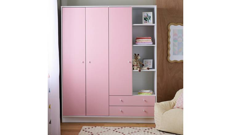 Argos Home Malibu Kids 3 Door 2 Drawer Wardrobe - Pink