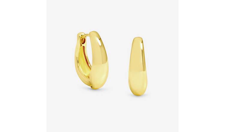 Jon Richard Gold Plated Polished Large Curve Hoops