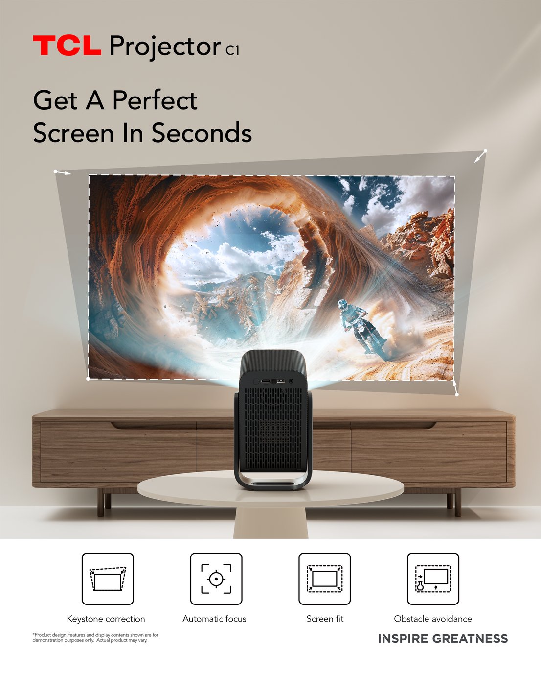 Buy TCL Smart Projector C1 Grey Full HD Projector | Projectors | Argos