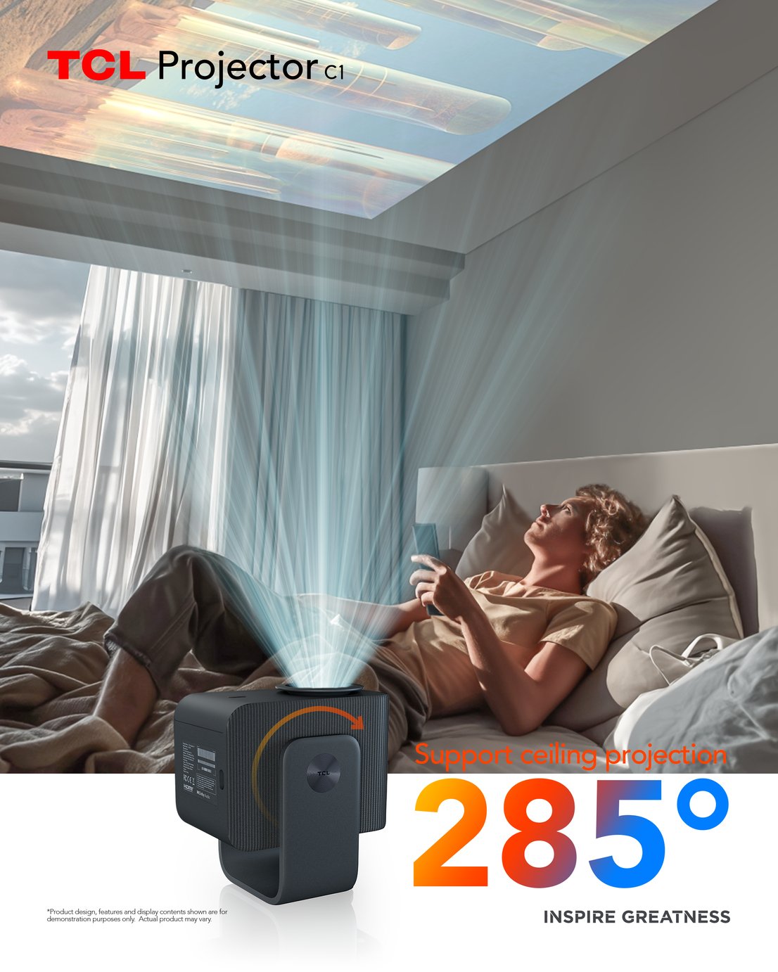 Buy TCL Smart Projector C1 Grey Full HD Projector | Projectors | Argos